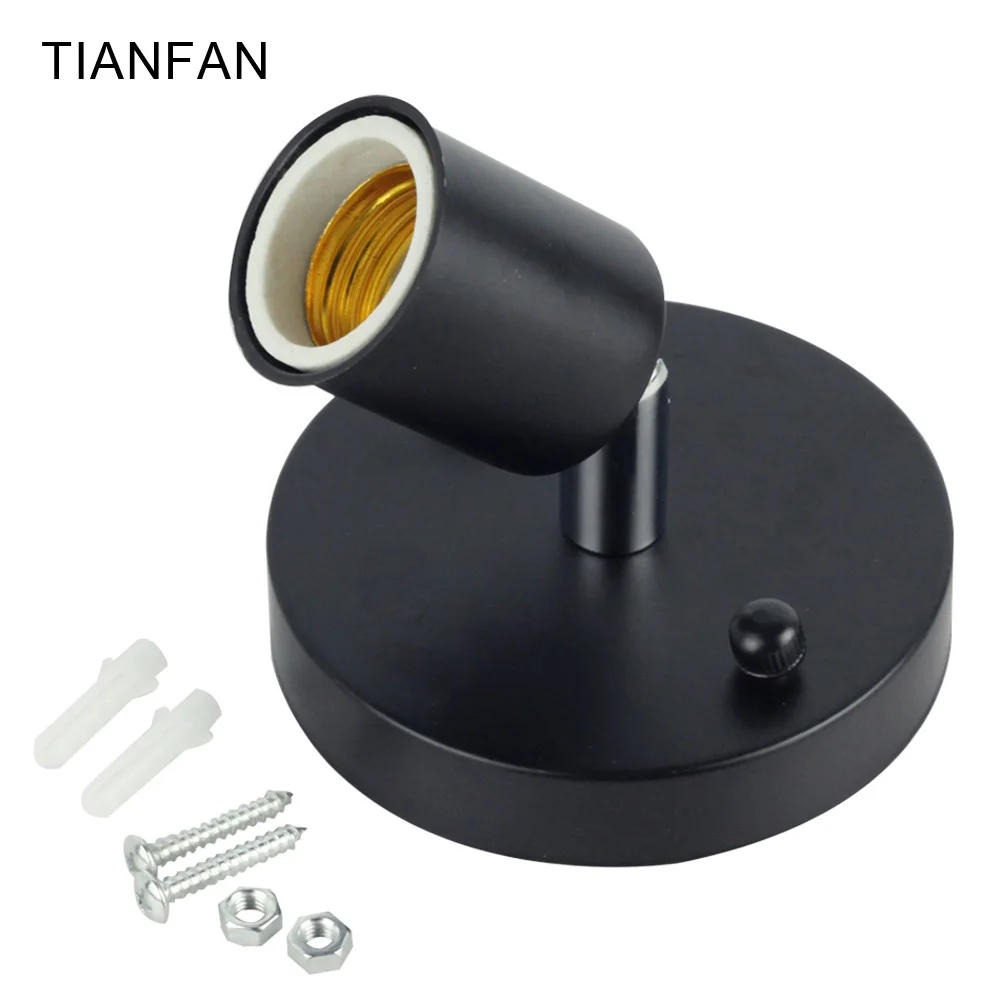 Черный 180 градусов E27 Керамика винт универсальный держатель лампы высокой Температура освещение аксессуары DIY cerami потолочный кронштейн