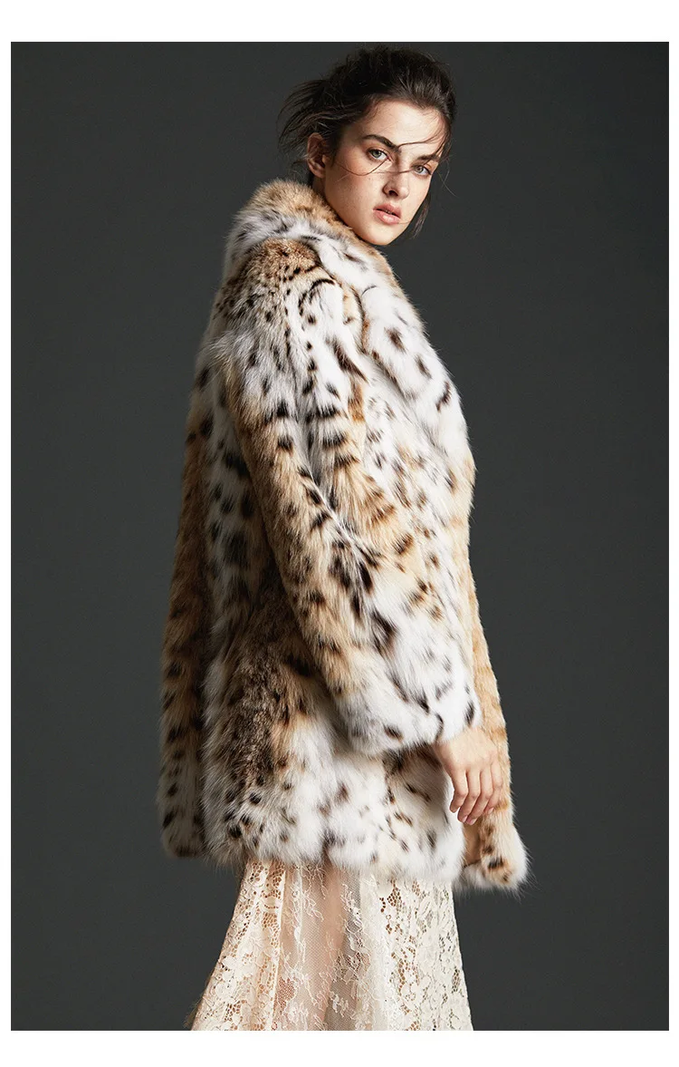 Sju2018 high luxury product imports the bobcats big long coat in female fur coat lapels