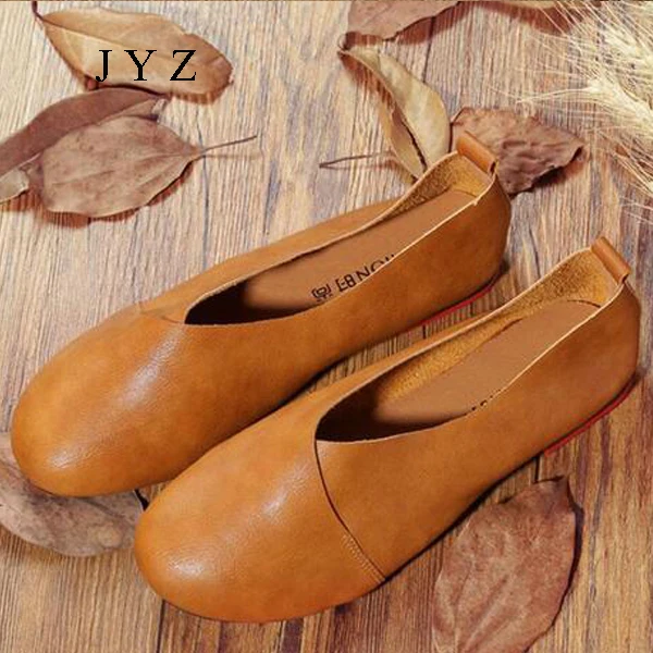 

2018 New Fashion Womens Flats Shoes Casual Slip On Leather Loafers Lady Plus Big Large Size 40 41 42 aa0645