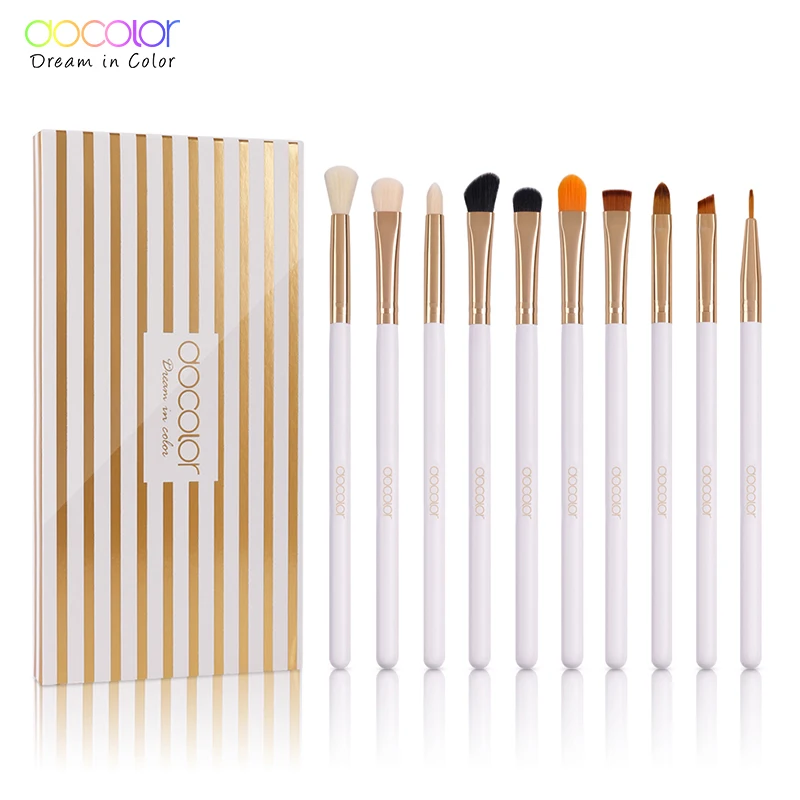 

Docolor 10PCS Makeup Brushes Eye brow brush Eyeshadow Eyeliner Lip Brushes for Makeup Eye Make Up Brushes