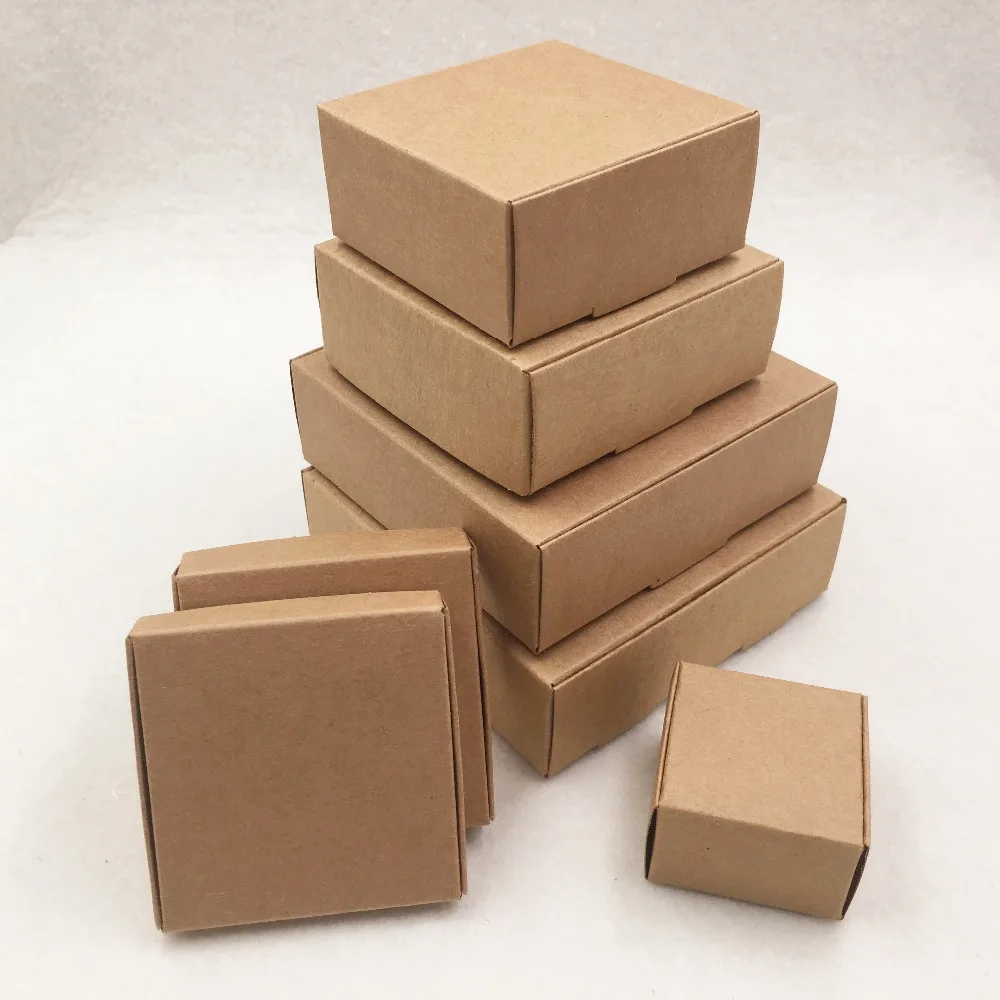 Многоразовая крафт-бумажная коробка для вечеринки по случаю Дня рождения конфеты, печенье сумки для переноски прополка пакеты для новогодних подарков коробка 50 шт