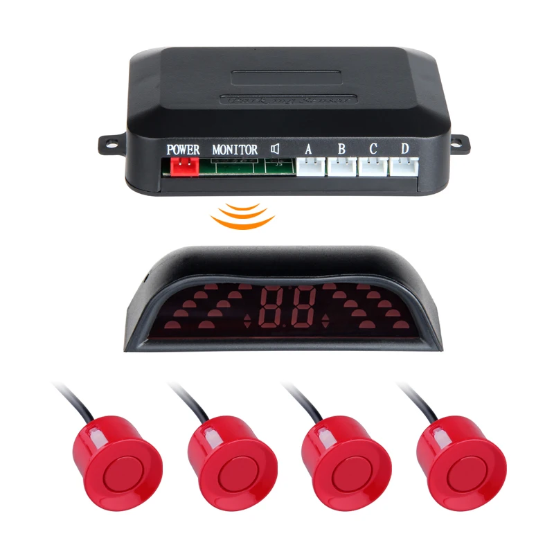 Sensor de estacionamento, 4 sensores, sistema com radar sem fio