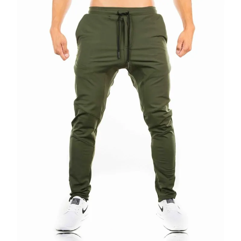 Мужские хлопковые спортивные штаны на завязках, повседневные Модные армейские зеленые штаны для тренажерного зала, для фитнеса, тренировки, узкие брюки, мужские штаны для бега, Брендовые брюки-карандаш