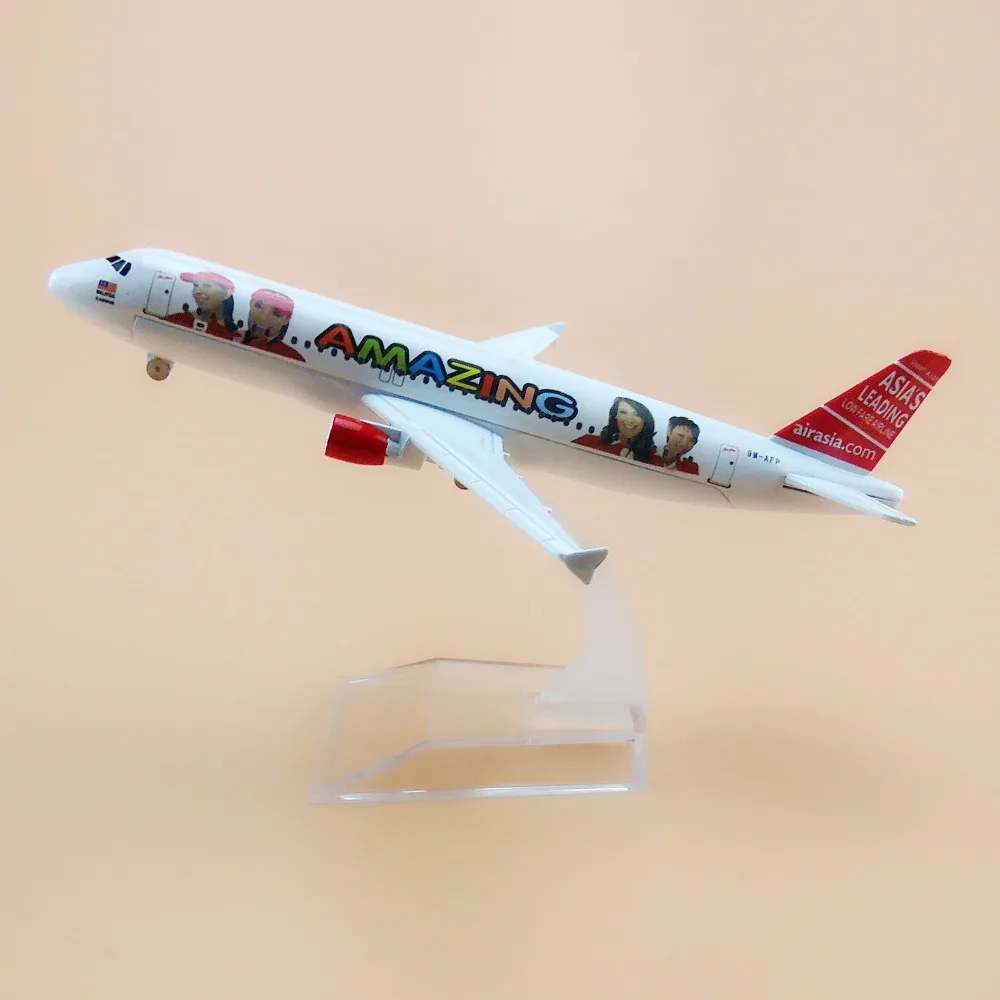 16cm Alloy Metal Air Asia Amazing Airlines Airbus 320 A320 Plane Model