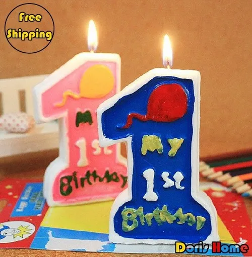Wholesale,Free Shipping New Child Birthday Candle For 1 Year Old