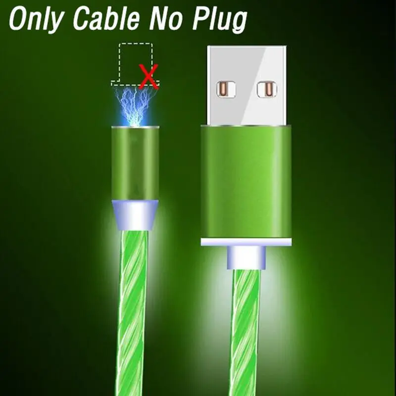 Светящийся Магнитный СВЕТОДИОДНЫЙ модуль панели управления Usb Тип-c кабель для зарядного устройства для Samsung Galaxy A3 A5 A7 A8 A9 телефон Зарядное устройство плавный свет кабель - Цвет: Green Cable No Plug