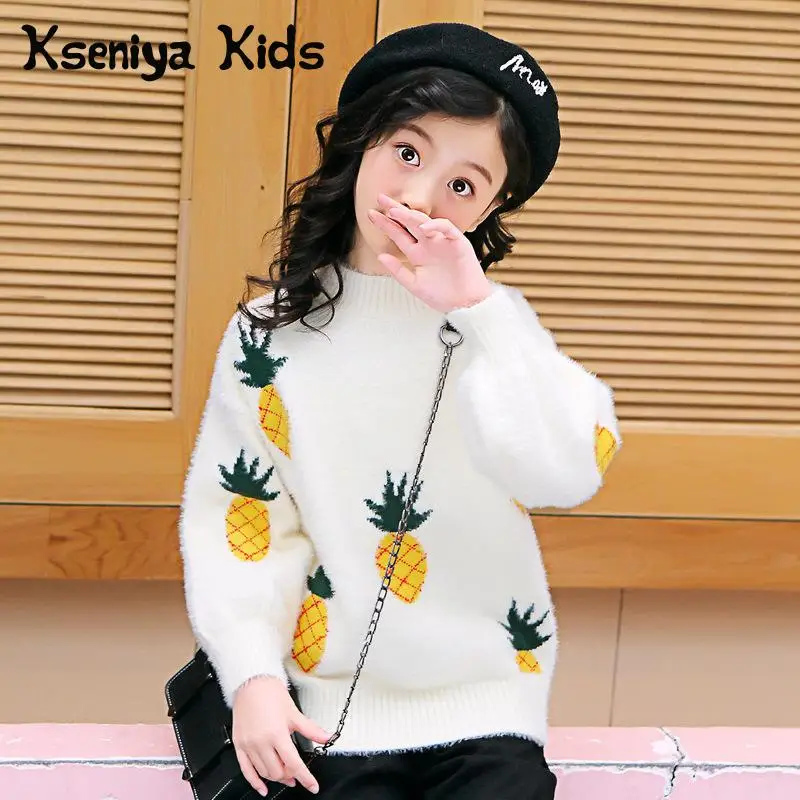 

Kseniya Kids Autumn Winter Girl Wild Fruit Sweet Cute Princess Pullover Sweater Kids-pullover Sweaters Girls Girl Warm Clothes