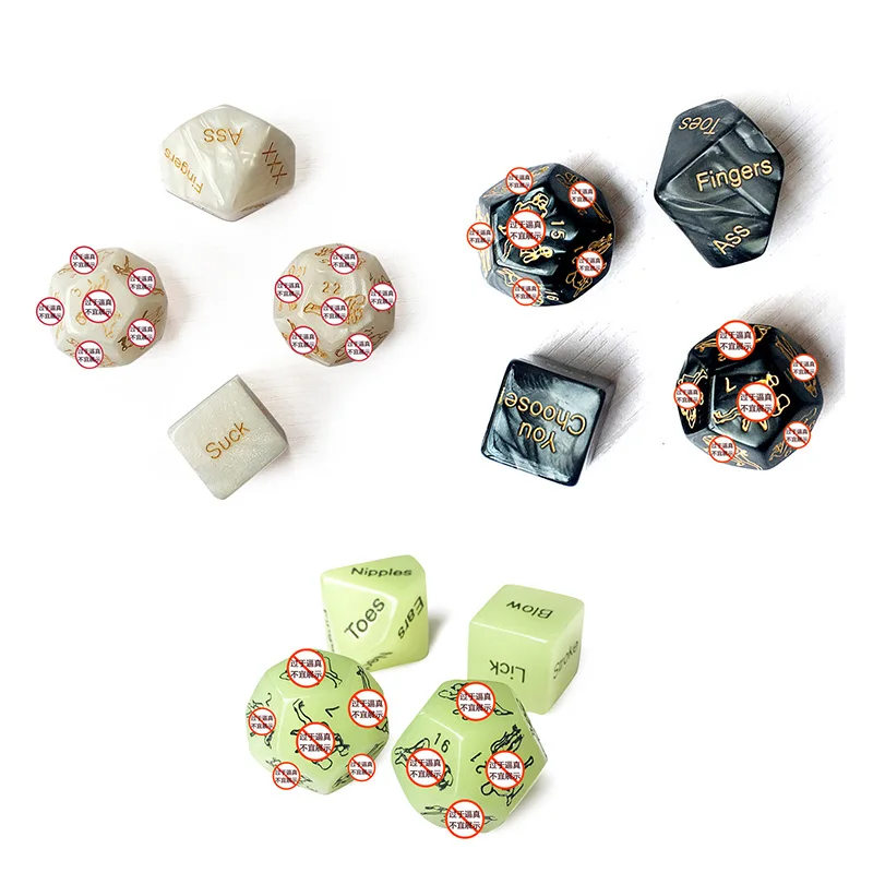 Флуоресцентные/белые/черные игральные кости сексуальный набор игральных костей