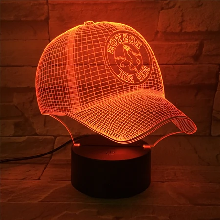 

Boston Red Sox Baseball Cup 3D LED Lamp bedside BOS Touch Sensor Color Changing Children Kids Gift Usb night light Decor BRS