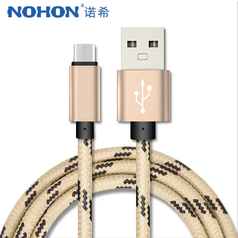 NOHON 2.4A нейлоновый mi cro USB кабель для зарядки Android для samsung Galaxy S7 S6 Edge huawei Xiaomi mi 4 кабели для быстрой зарядки и синхронизации данных