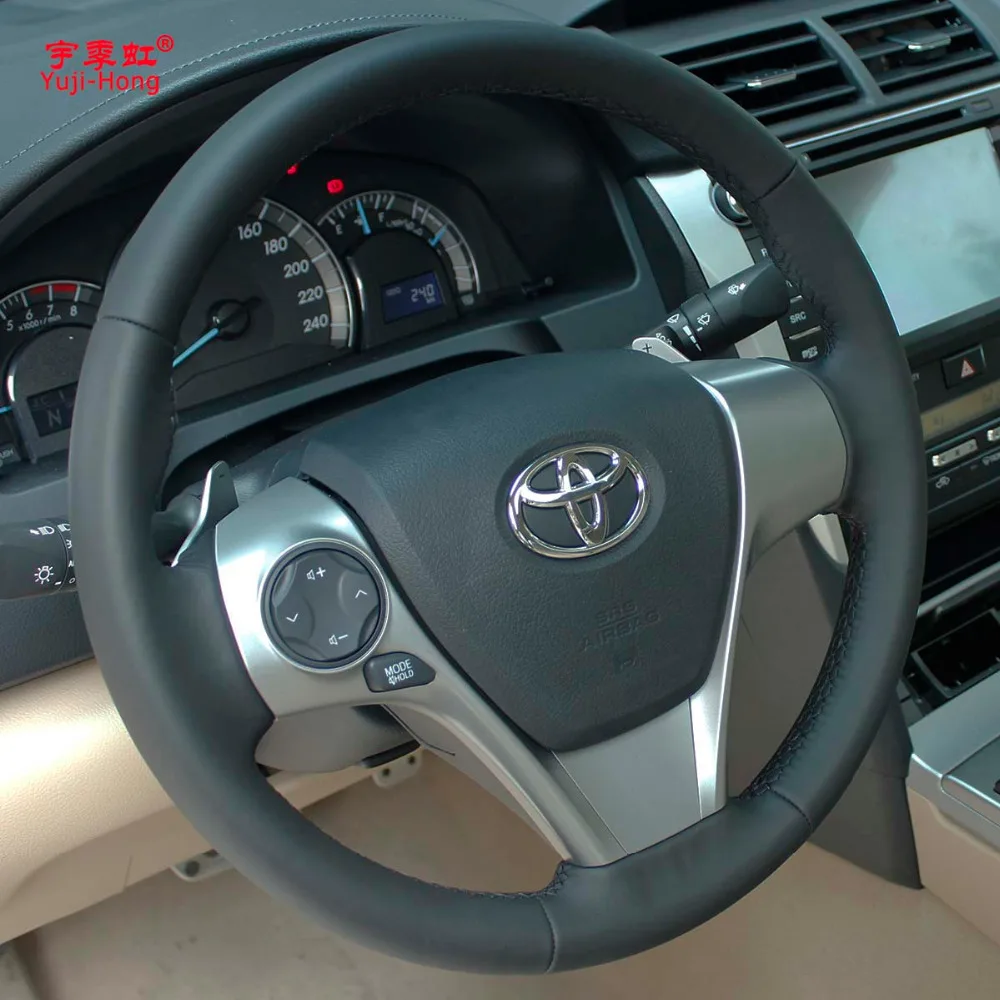 Чехлы рулевого колеса автомобиля из натуральной кожи для Toyota Camry 2012 Venza 2013