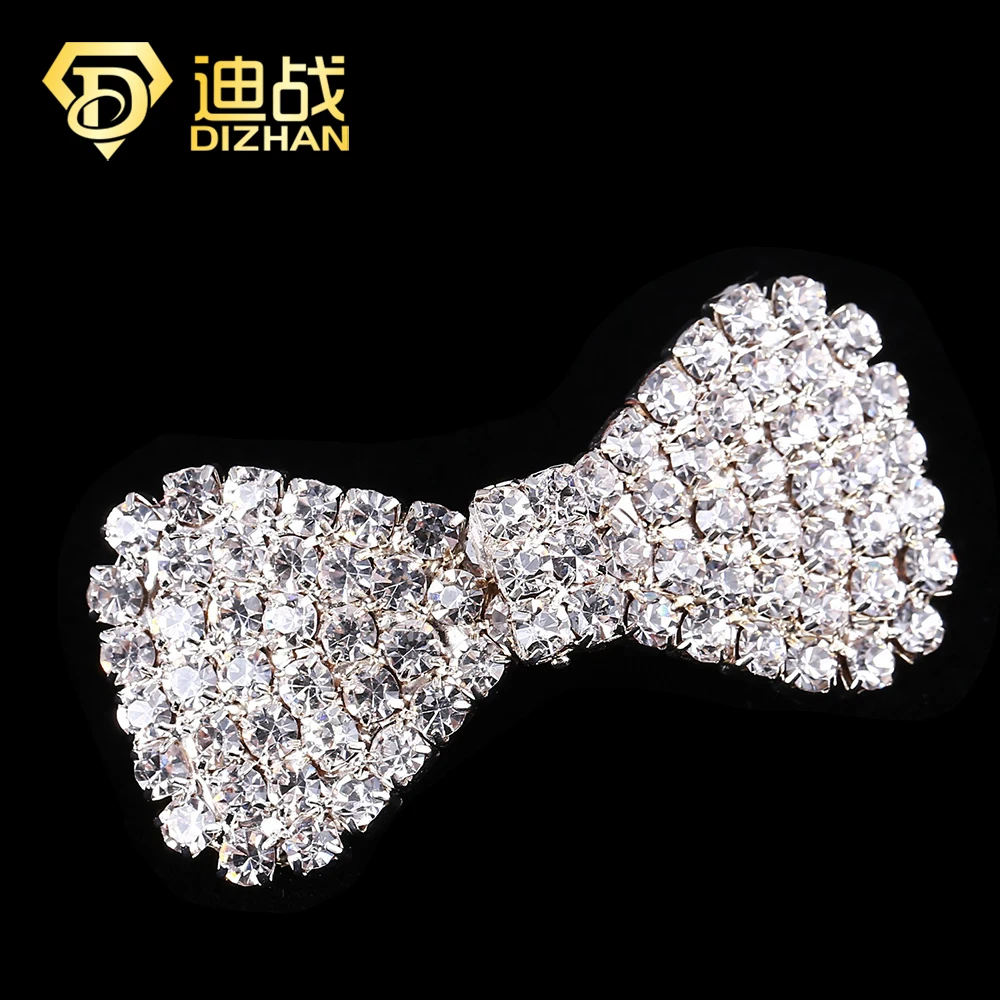 

Shiny Collocation Fashion Silver gold color Crystal Bow hairpin Hair Accessories Full Crystal Bowknot Hair Clip for women