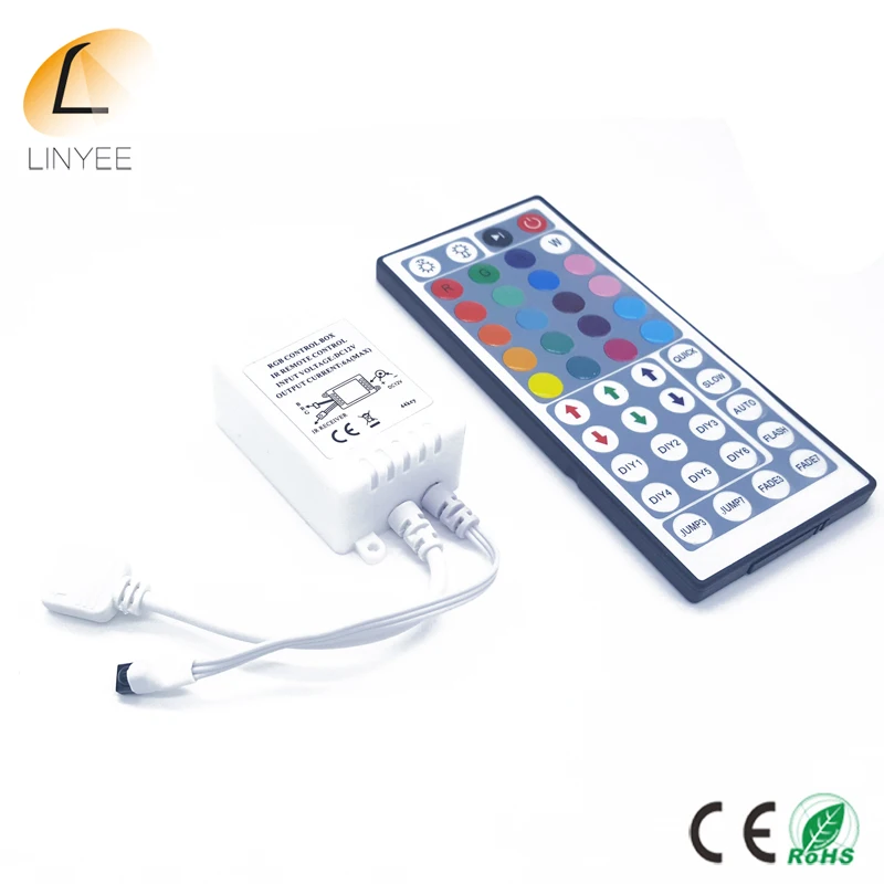 

Factory Directly Sales 44key IR mini RGB controller for 3528 / 5050 LED Strip rgb controller Mini Controller