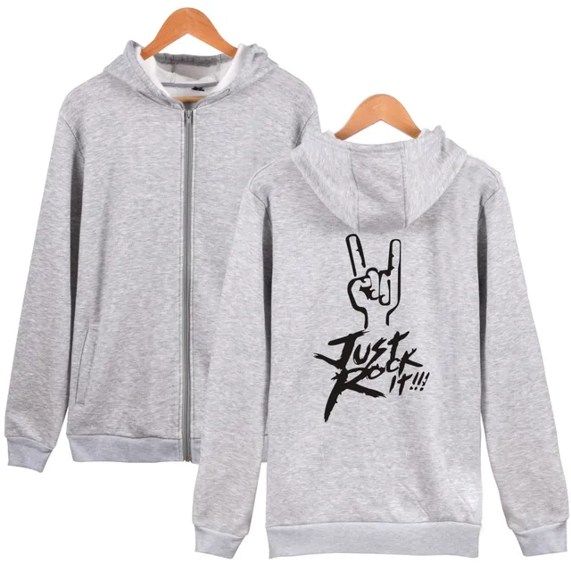 Popular Rock Band Hooded Sweatshirts Men Zipper Hoodies Print Just Rock