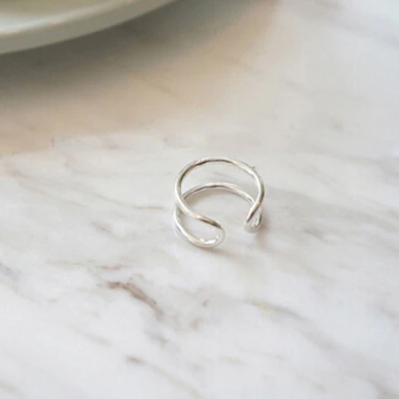 925 стерлингового серебра простые двойные линии открытые простые Геометрические линии открытый свободный размер кольца для суставов палец обручальное свадебное кольцо для дам - Цвет камня: 11mm width