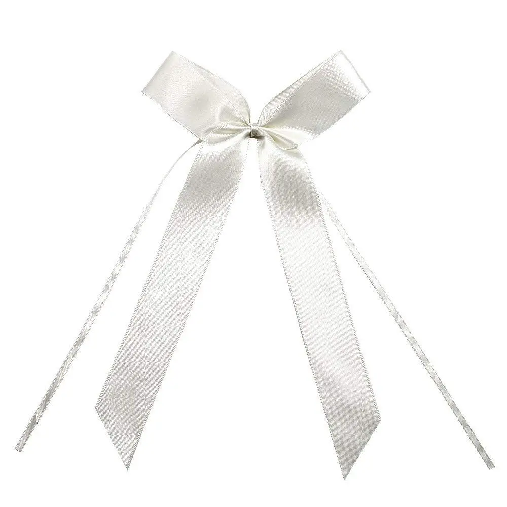 

car decoration wedding bow tie wedding decoration 25 pcs White