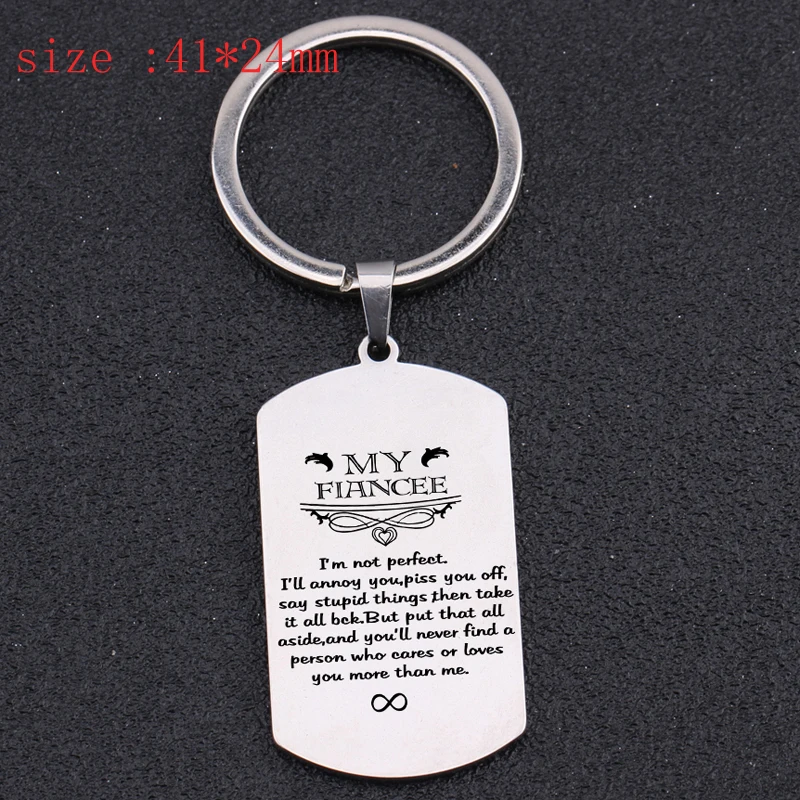Engraved I'm Not Perfect I'll Annoy You Piss Off Say Stupid Things Then Take It All Back Keychain For Fiancee Trendy Gift |