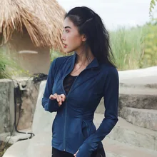 ESHINES 2019 new yoga clothes women's sports sweater aerobics running fitness solid color slim yoga jacket stripdance aerobics dvd