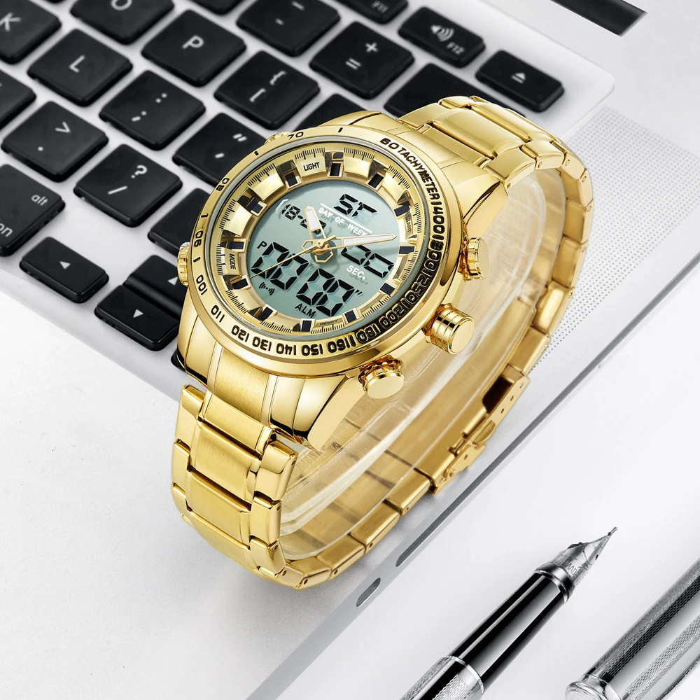Топ люксовый бренд MIZUMS мужские спортивные наручные часы мужские военные водонепроницаемые часы мужские полностью стальные светодиодный цифровые часы мужские часы