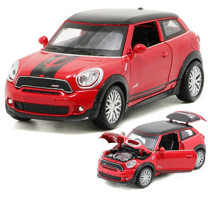 

For B.MW Mini Alloy Car Model PCW for Peaceman Pull Back Toy Vehicle Music Light Open Door Auto Mobile Speelgoed Gift Kid Adult