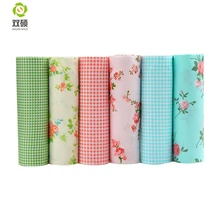 Shuanshuo сетчатая и цветочная ткань, лоскутное шитье, ткань для шитья кукольной одежды 40x50 см, 6 шт./лот