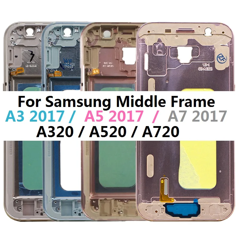 Для Samsung Galaxy A3 A5 A7 A320 A520 A720 2017 средняя рамка версия Корпус Шасси с кнопкой