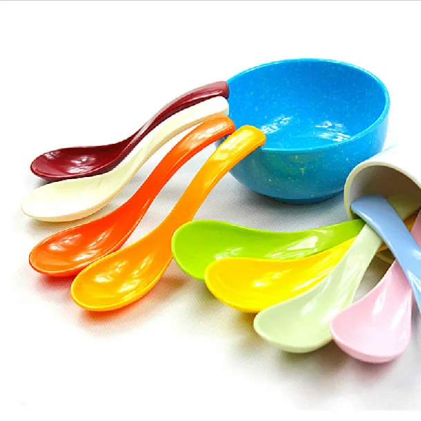 Muti Color Children Spoons Non toxic Ice Cream Scoop Plastic Spoons