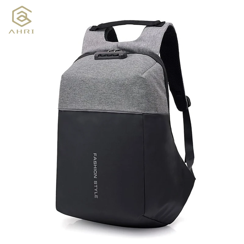 

AHRI Men Backpack Anti Theft Password Locks Man USB Charging Laptop Backpacks Casual Travel Bags mochila 2018 Brand New