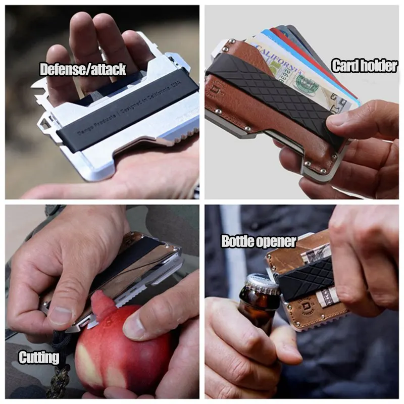  Metal Clip EDC Wallet Tactical Multi-function Wallet Card Package Army Fans Equipment Outdoor Campi
