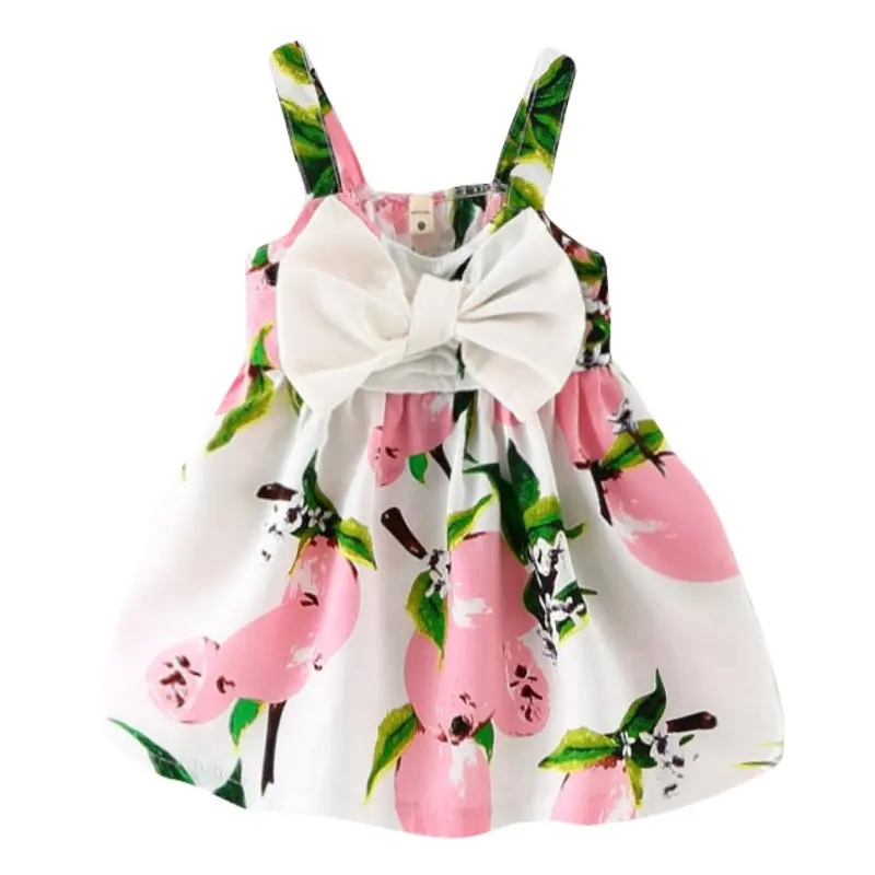Summer Baby Kids Girls Dress Princess Bow Sleeveless Print Dresses Baby Girl Clothes SZ2
