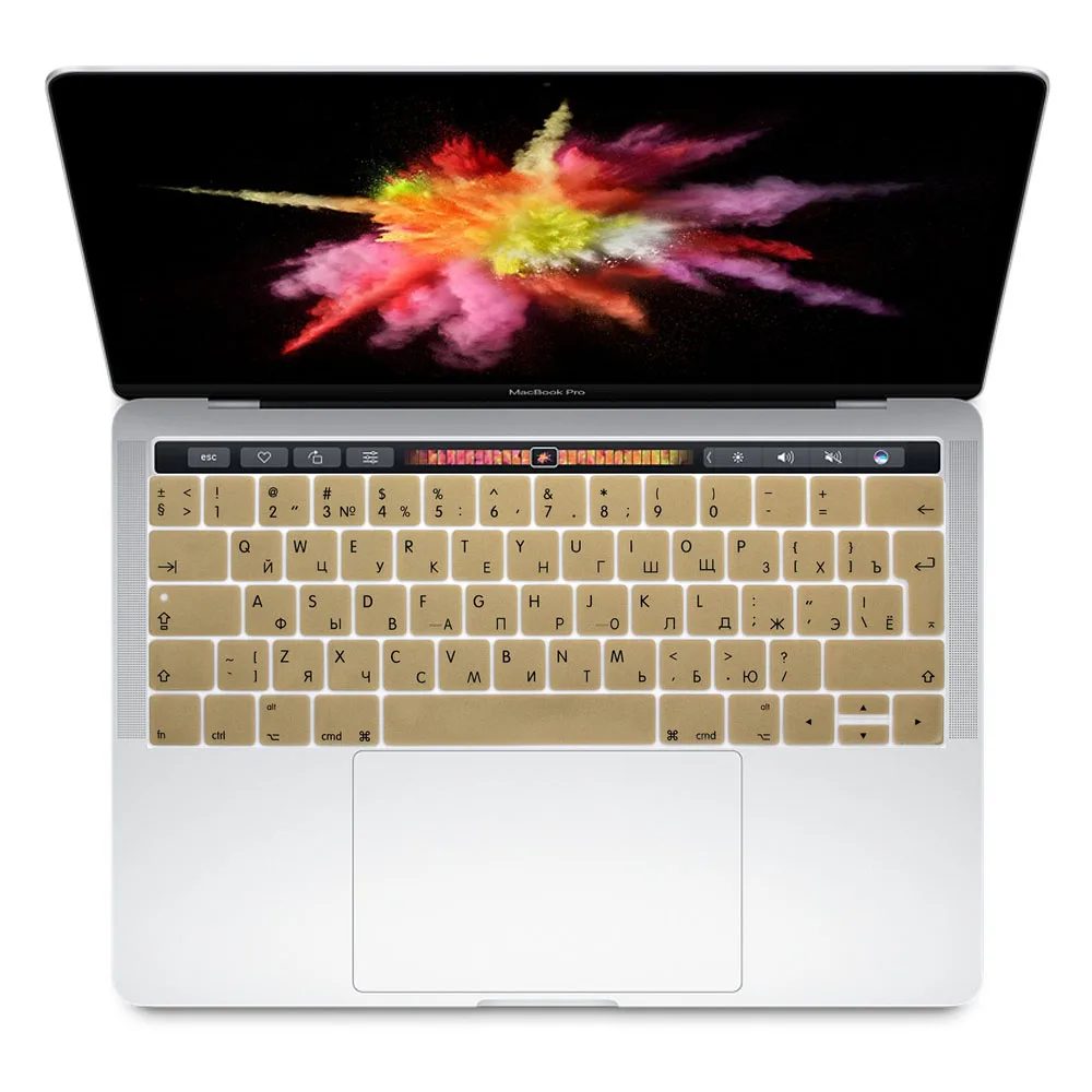 Для Apple 2016 MacBook Pro retina 13 "15" с Touch bar A1706 A1707 силиконовый чехол ЕС русский алфавит клавиатура фильм