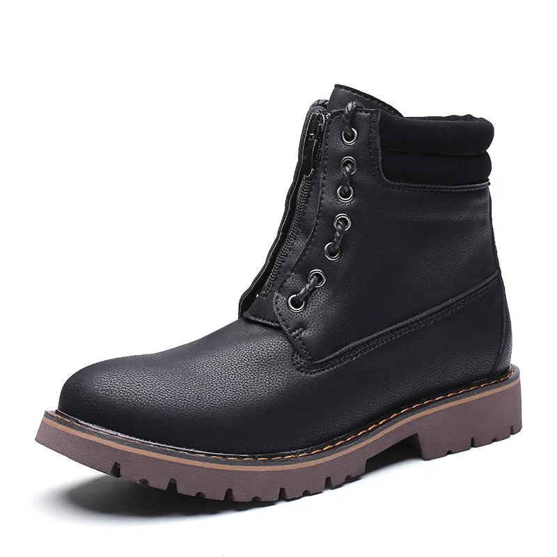 

MEIGOUMEIGOU 39-46 Fashion Design Boots Men Waterproof Martin Boots Male Durable Non-slip Lace Up Ankle Boots Big Size Men Shoes