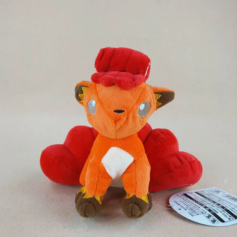 18cm Kawaii Red Vulpix With Tag Soft Stuffed Animals Doll Toys For Kids Birthday Gifts