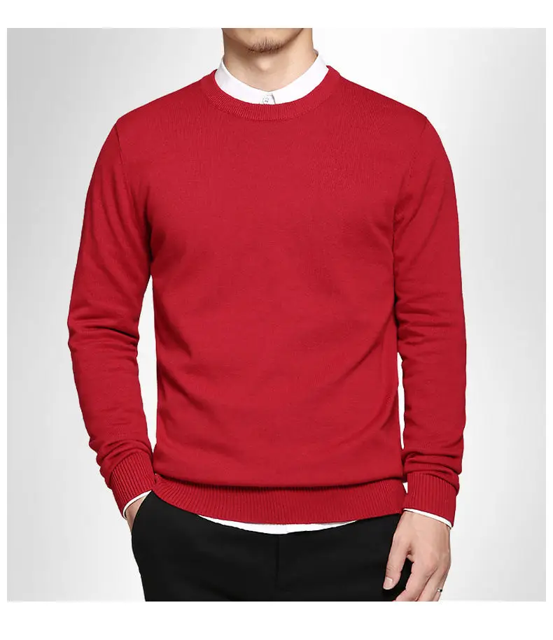 5XL Mens Pullover Sweaters 2018 Spring New Cotton O Neck Sweater jumpers Winter Autumn Male Knitwear Blue Gray Black Green Red-01
