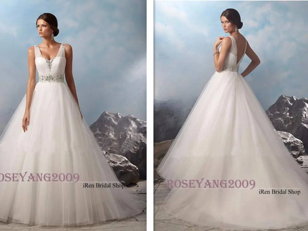 2016 новый белое свадебное платье vestido де noiva v-образным вырезом модные кристалл бисероплетение v-образным вырезом romanti casamento vintage свадебное