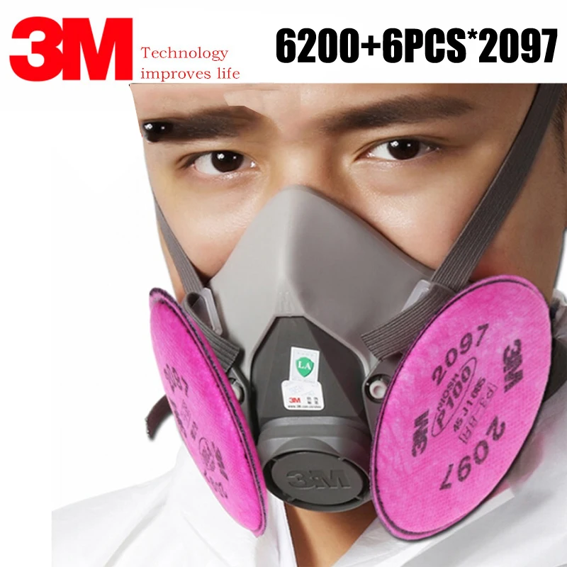 3 м 6200 с 2097 респиратор полировка пылью и резки волокна для сварочного дыма для органических газов активированный уголь маска для защиты вируса