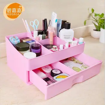 

Plastic Storage Box Jewelry Container Makeup Case Colorful Assembly Cosmetic Organizer Drawers Box Office Organiser