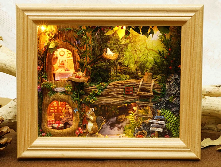 CUTEBEE DIY Кукольный дом деревянные кукольные домики миниатюрный кукольный домик мебель набор игрушек для детей подарок гайки станция кукольные домики W006