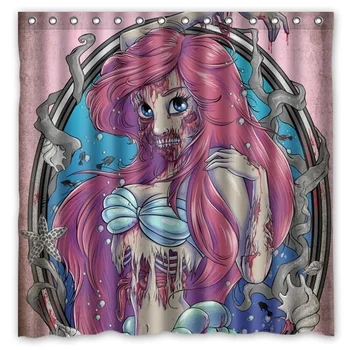 

Zombie Princess Customized Bath Shower Curtain Waterproof Mildewproof Polyester Fabric Bathroom Curtains With 12 Hook 180*180cm