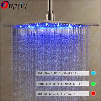 

Brushed Nickel16 "LED Rain Shower Head Shower Sprayer Top Shower Head Brass