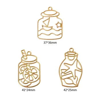 

3Pcs Metal Frame Drift Bottle Blank UV Resin Frame Pendant Open Bezel Setting Jewelry Making Cabochon UV Resin Epoxy Resin Charm