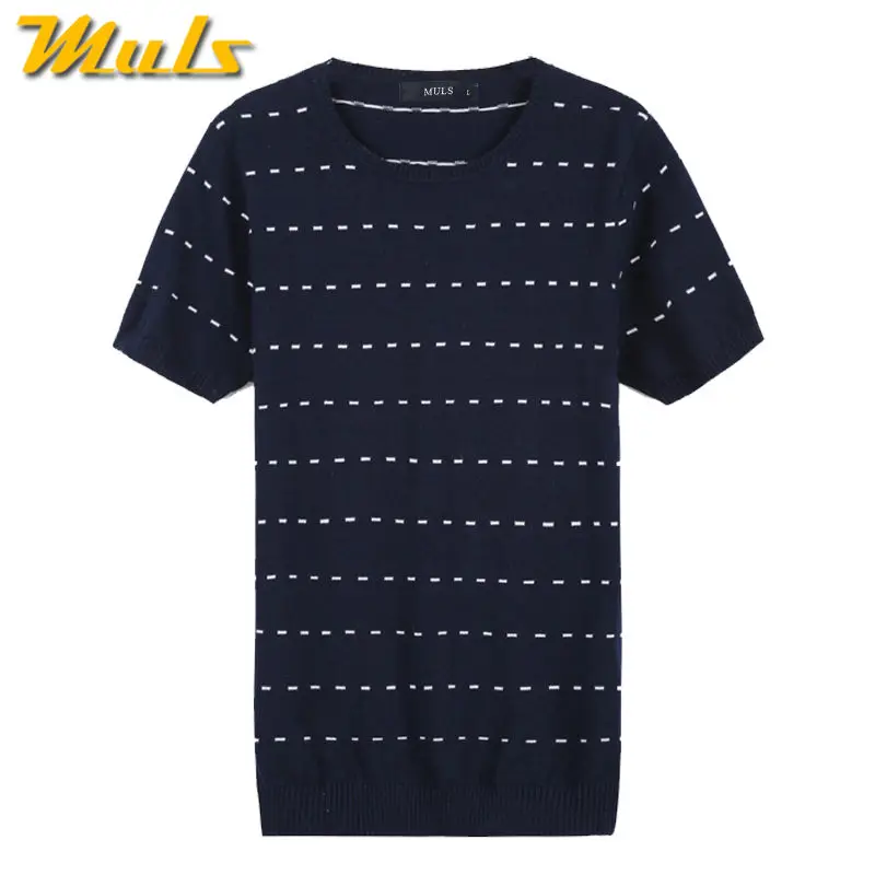 Мужская Трикотажная футболка летняя в полоску большие размеры M L XL 2XL 3XL MS1759|brand