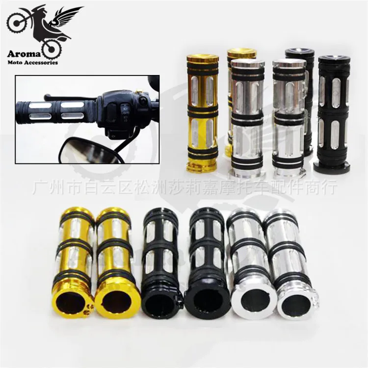 

top quality gold silver black retro scooter handle grips part aluminum CNC moto handlebar for harley XL883 1200 motorcycle grip
