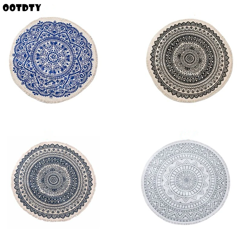 Украшенные бахромой, ручной работы круглый коврик в богемном стиле Nordic Стиль ковер Гостиная Спальня Ванная комната коврики