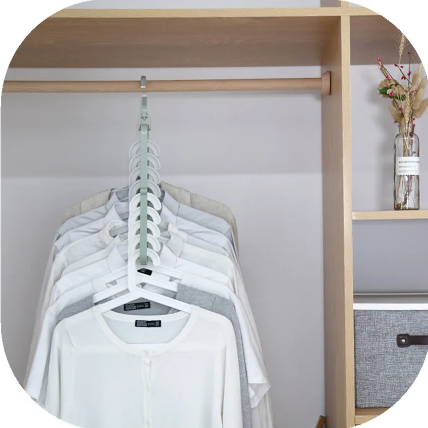 المنزل تخزين منظمة شماعات ملابس تجفيف رف 9 حفرة رشاقته PP وشاح علاّقات ملابس المنزلية خزانة Stoarge رفوف