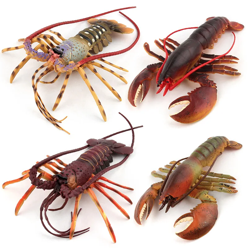 Plastic Ocean Animal Model Figurine Kids Toy Gift Home Decor Red Lobster 