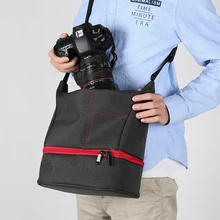 New Fashion Nylon Material Outdoor Photography DSLR SLR Camera Shoulder Bag Waterproof Abrasion Resistant Portable Multi-colors.