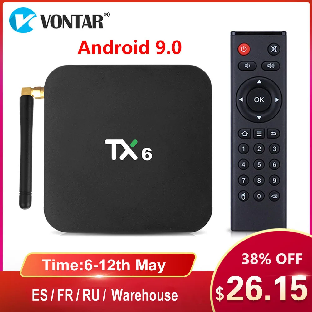 4GB 64GB Smart TV Box TX6 Android 9.0 Allwinner H6 Quad Core Wifi HDR 4K Tanix TX6 4GB 32GB