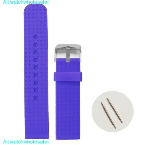 22mm Blue Dress Color Silicone Jelly Rubber Unisex Watch Band Straps WB1074E22JB