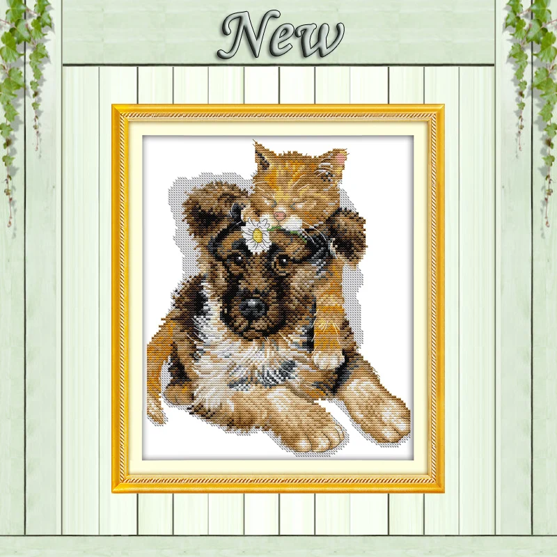 

sleeping cats dog animals cartoon paintings counted printed on canvas DMC 14CT 11CT Cross Stitch Needlework Sets Embroidery kits
